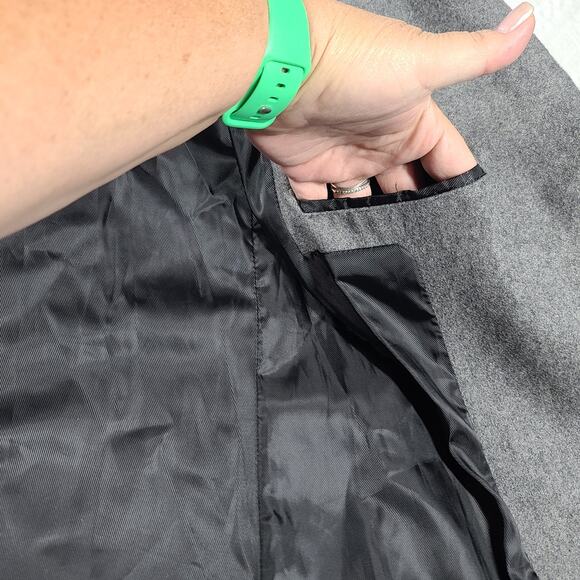 Zara Basic double breasted Gray wool coat womens Sz Small minimalistic classic - Picture 5 of 13